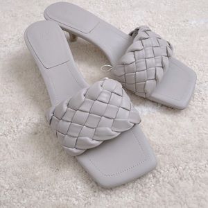 BRAND NEW Braided kitten heels sandals